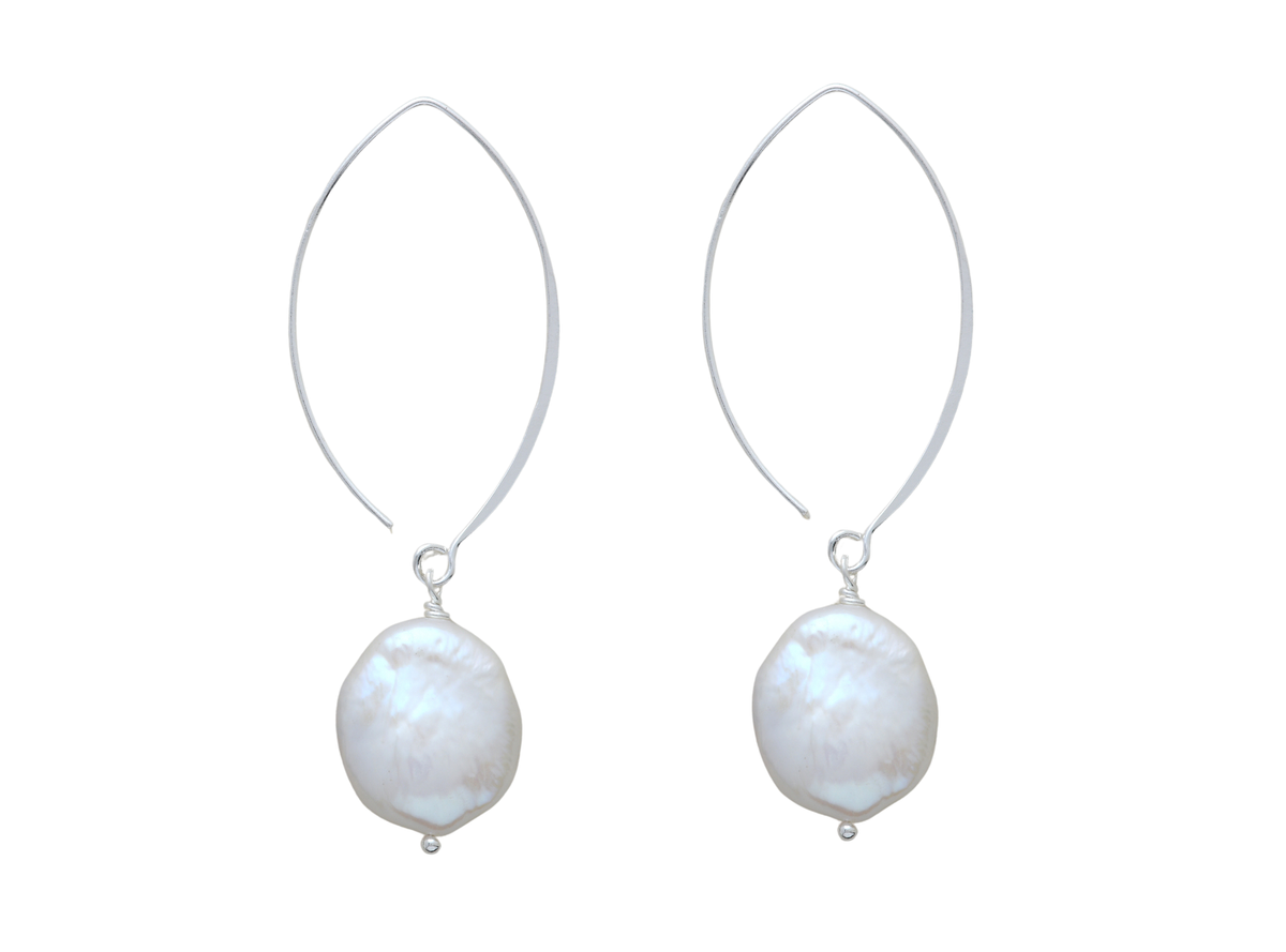 Fresh Water Pearl Fish Hook Earrings – LEEBA