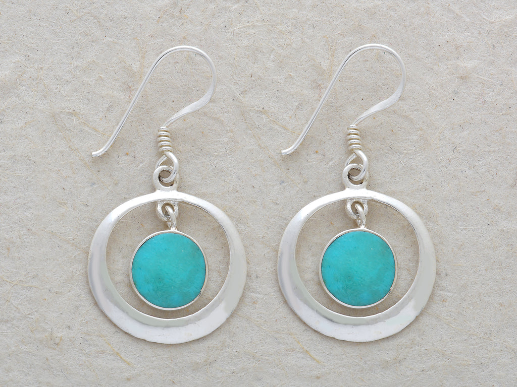 Round with Color Center Earrings