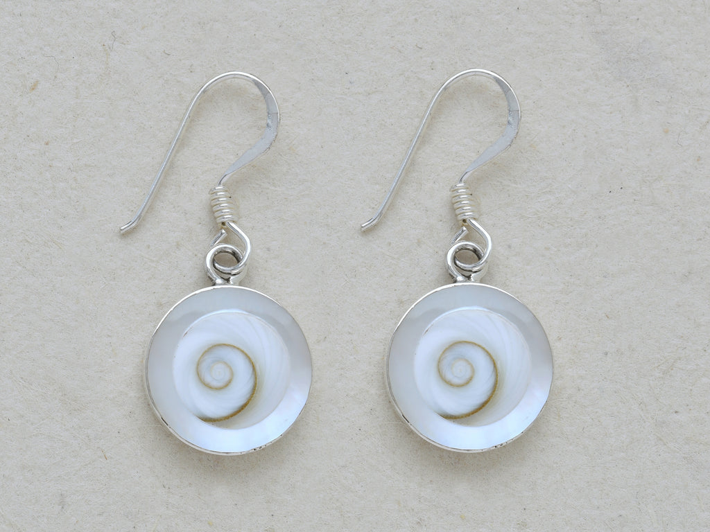 Round Shiva's Eye with Color Lined Earrings (Large)