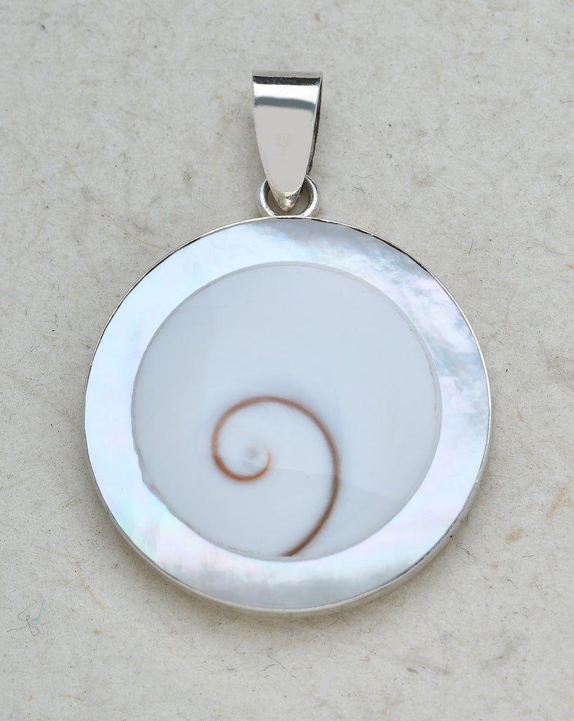 Round Shiva's Eye with Color Lining Pendant (large)
