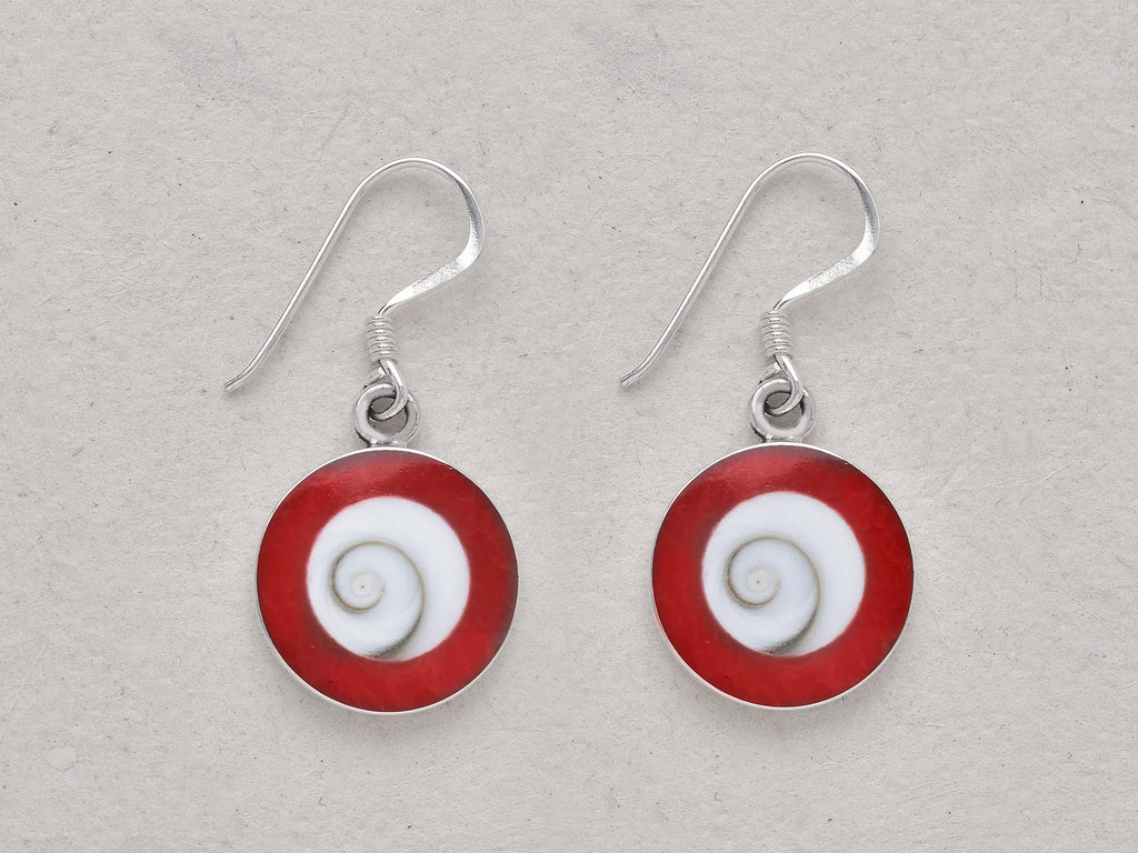 Round Shiva's Eye with Color Lined Earrings (Large)