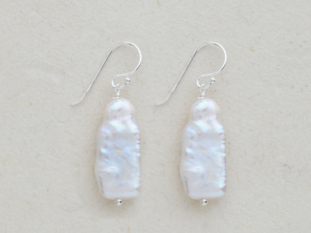 Fresh Water Pearl Rectangle Hanging Earrings