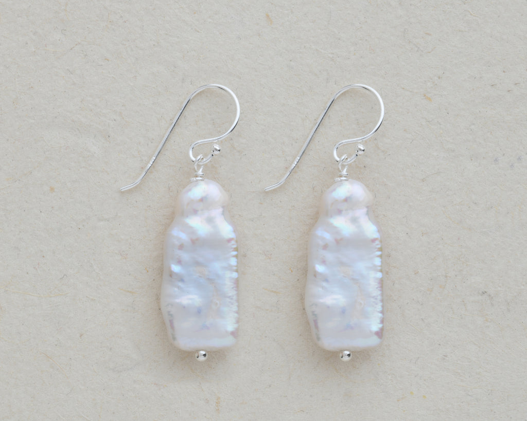 Fresh Water Pearl Rectangle Hanging Earrings