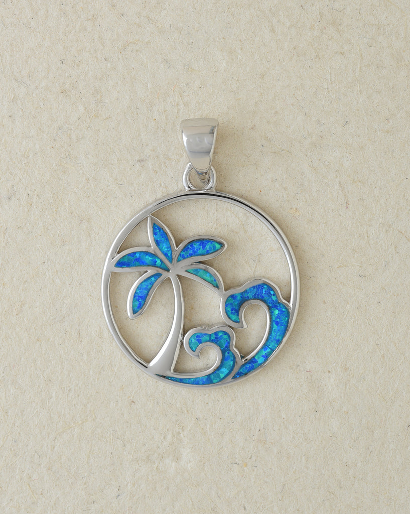 Opal Palm Tree Pendant