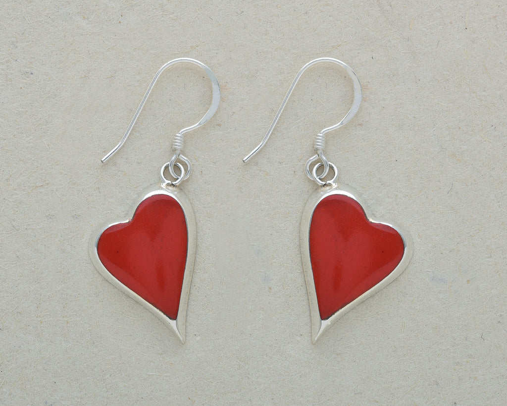 Slanted Heart Earrings