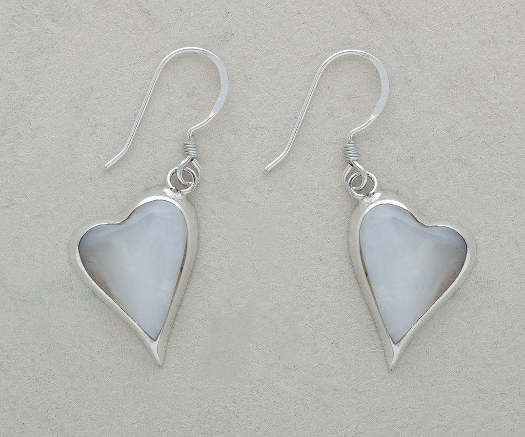 Slanted Heart Earrings