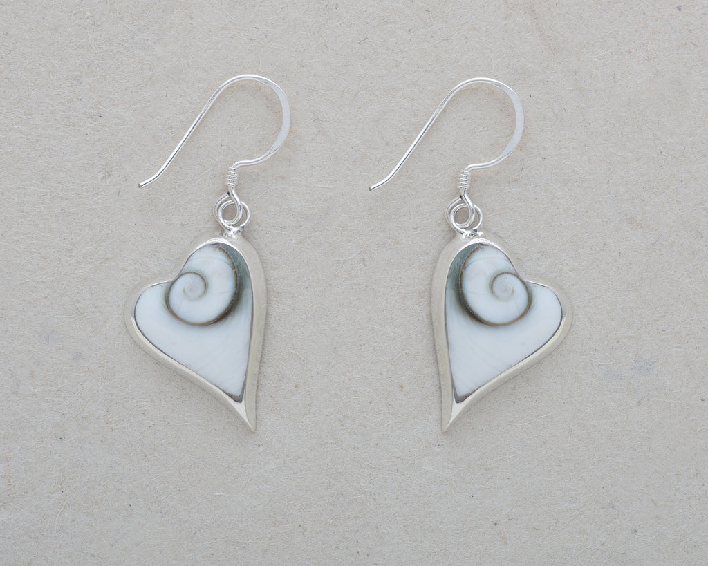Slanted Heart Earrings