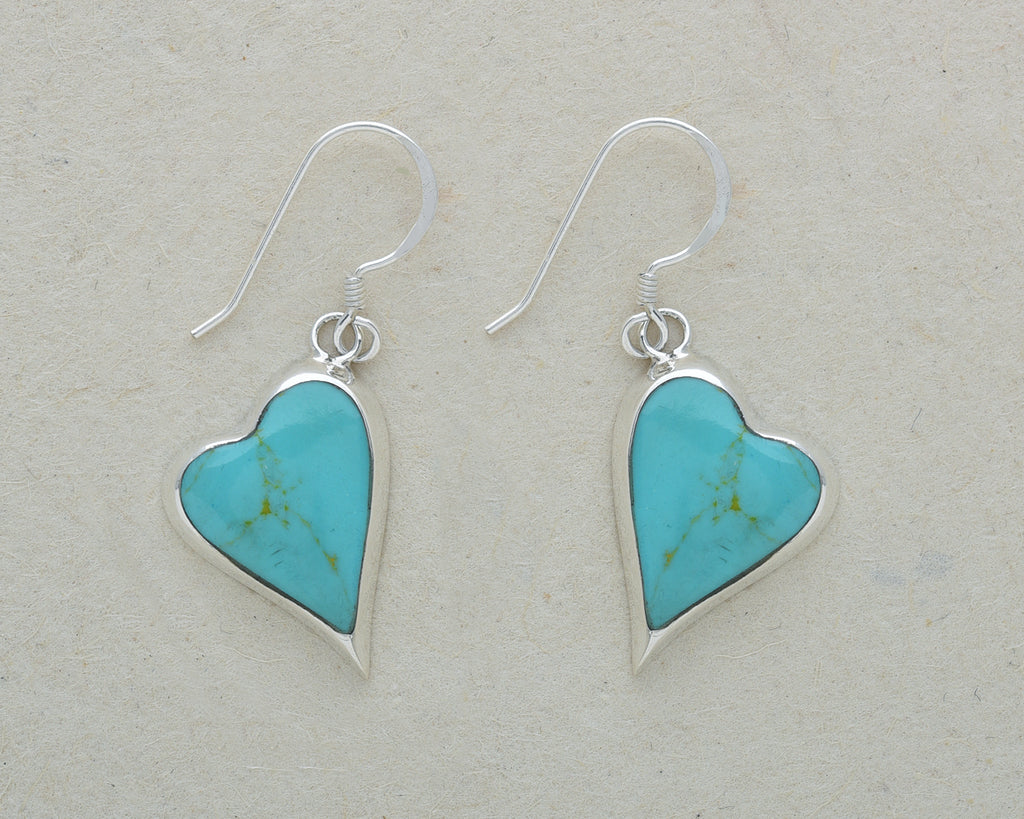 Slanted Heart Earrings