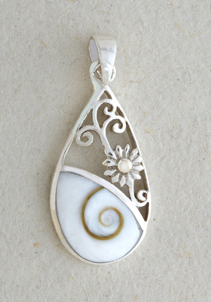 Etched Flower Pendant