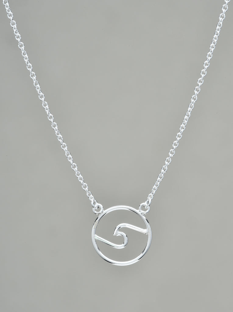 Round Wave Necklace Sterling Silver